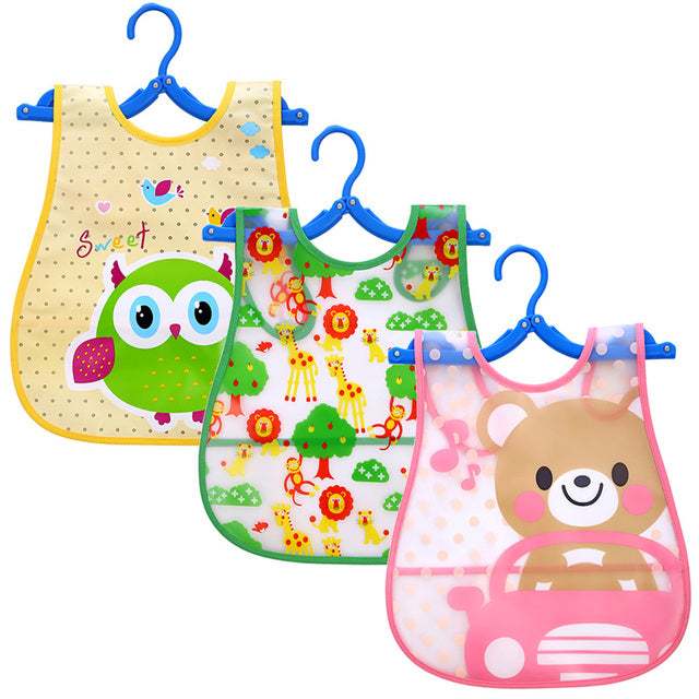 3-Piece Baby Sleeveless Waterproof Bibs