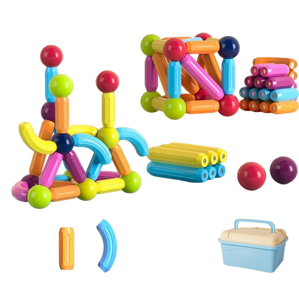 Magnetic Building Sticks Toy for Kids-Construction Montessori Toy